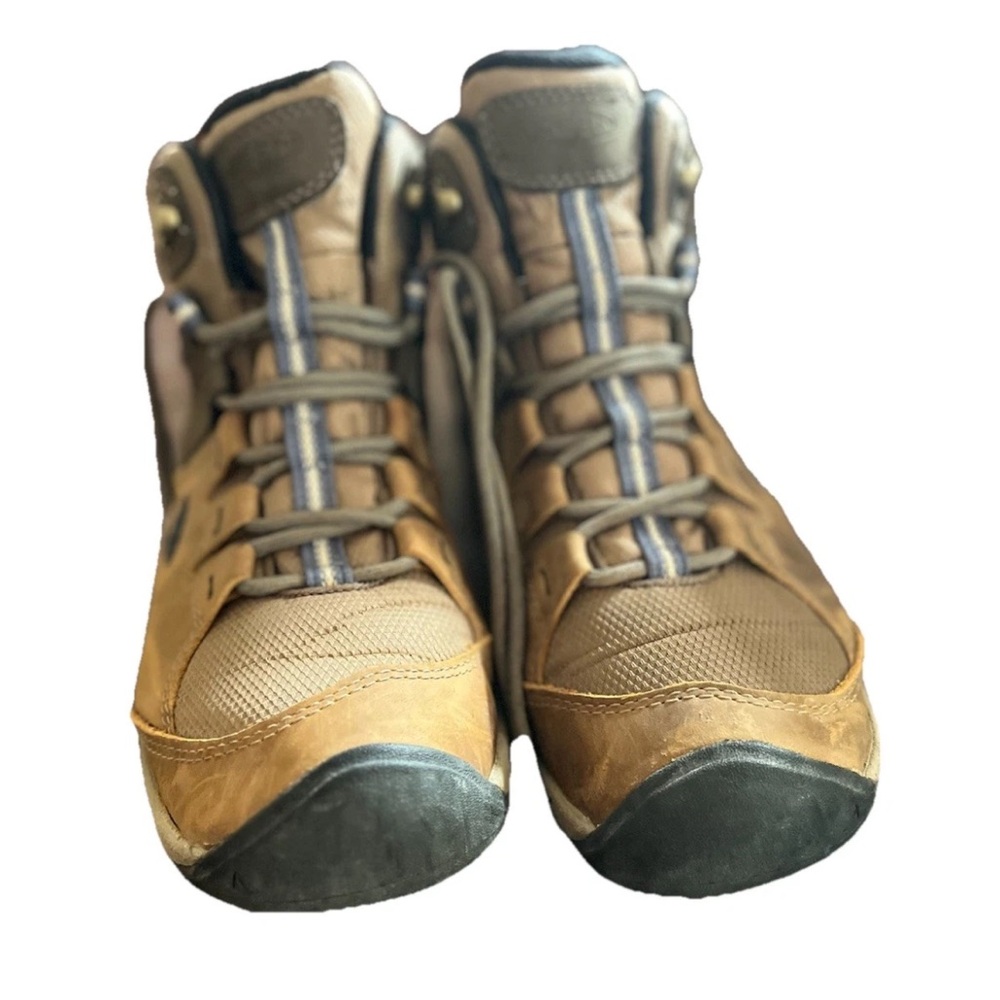 Keen Steens Mid Waterproof Hiking Boots Women 9.0 M Brown Blue Leather 1026014
